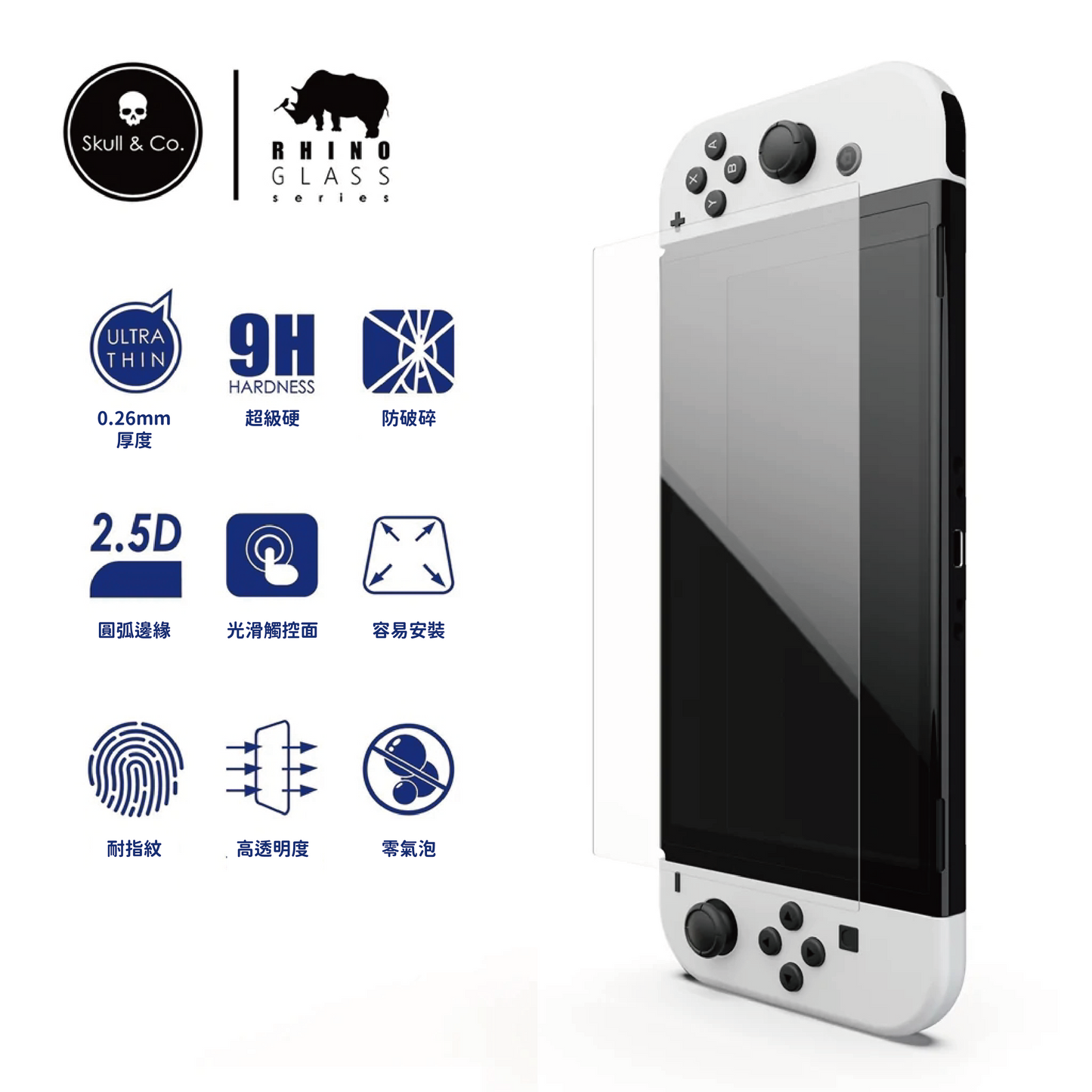 9H tempered glass protector pack of two pieces suitable for Switch original/electric version 